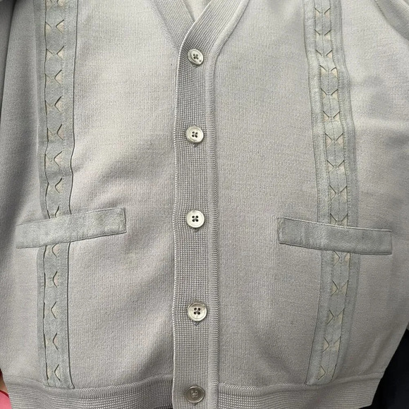 Vintage St. Croix Knit Zephyr Wool Size M Button Front Cardigan Gray USA - Picture 5 of 9